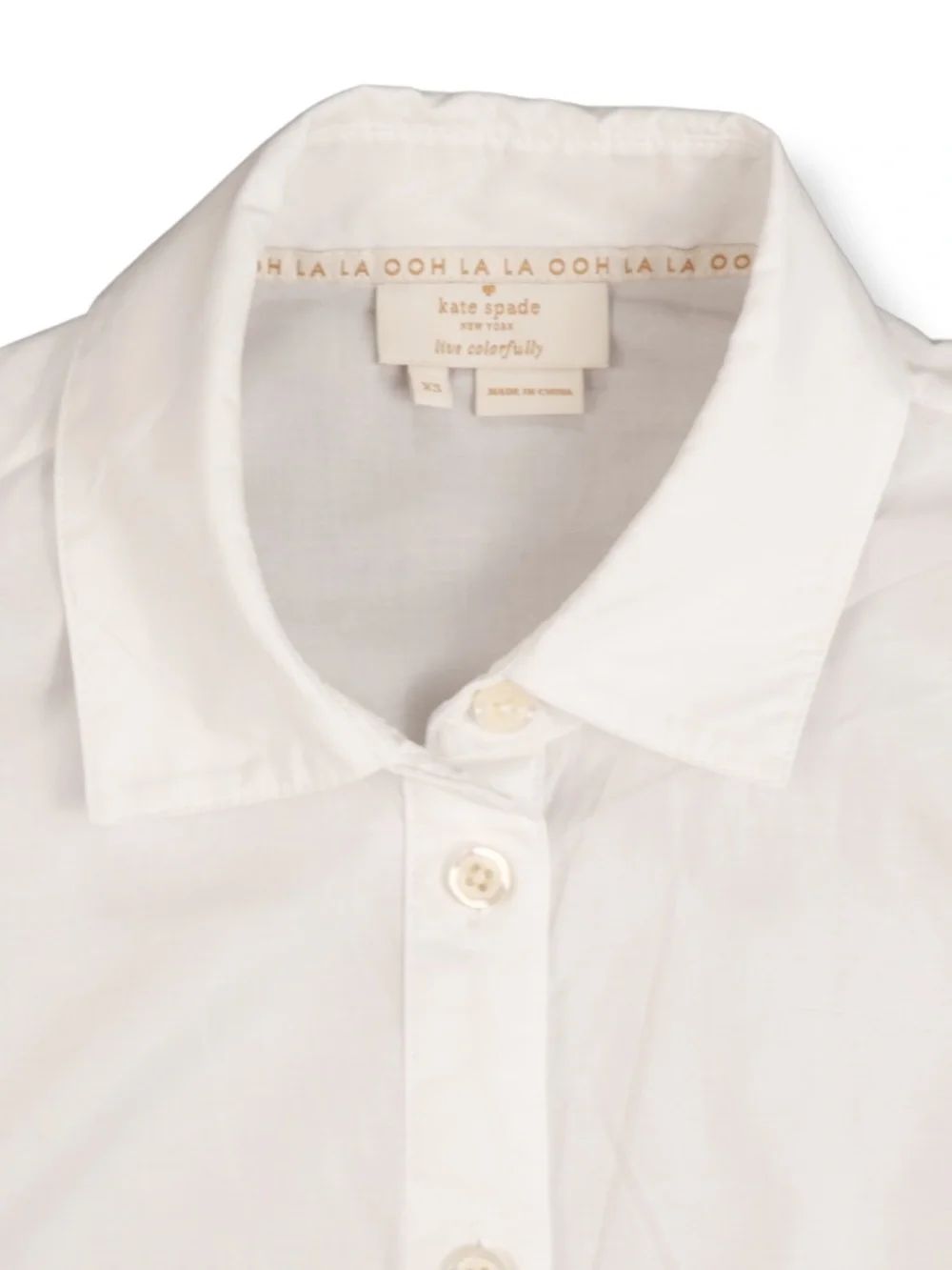 Kate Spade White Ruffle Blouse Size XS Sleeveless Button Front Top